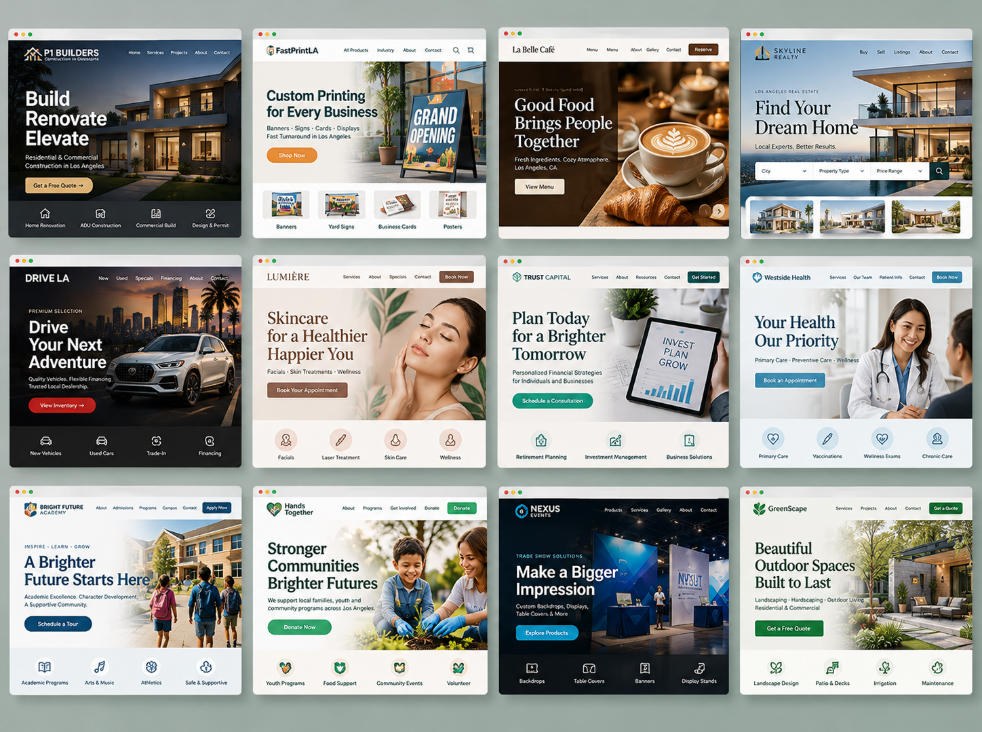 Local business website templates